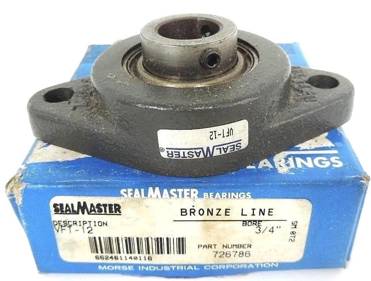 Used NIB SEALMASTER VFT-12 BALL BEARING FLANGE UNIT VFT12, BORE: 3/4''