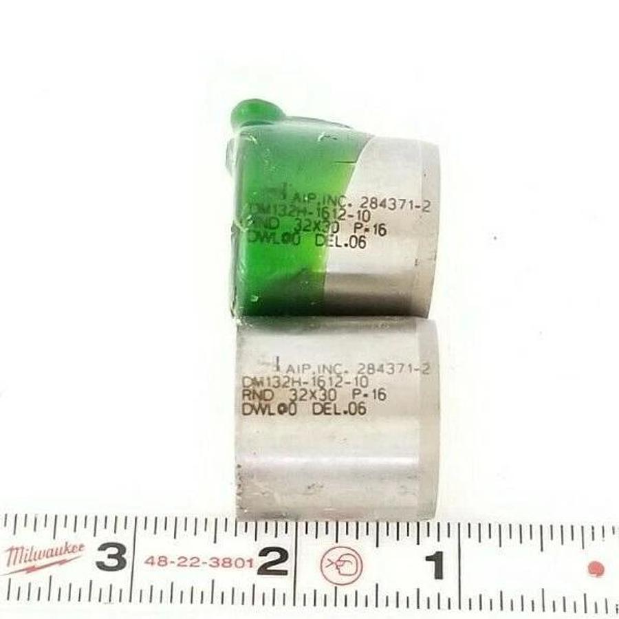 LOT OF 2 NEW AIP. INC. DM132H-1612-10 KEYED BUSHINGS, RND 32X30 P=16, 284371-2