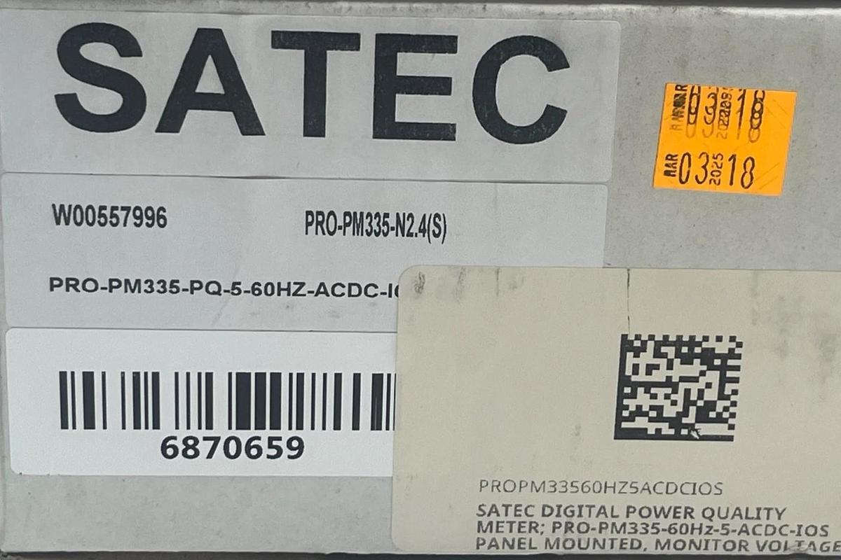 SATEC PM335 PRO AC/DC Power Quality Meter 16GB PRO-PM335-PQ-5-60HZ-ACDC-IOS NSMP