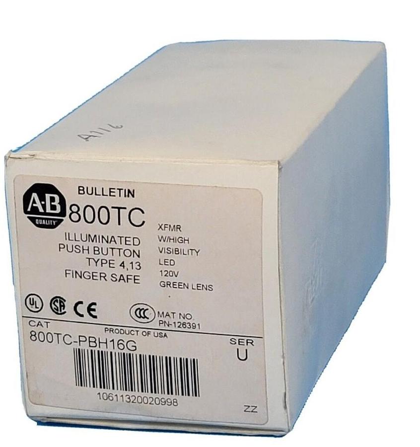 Used NEW ALLEN BRADLEY 800TC-PBH16G /U ILLUMINATED PUSH BUTTON 800TCPBH16G