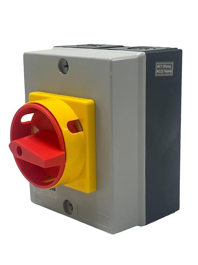 Used RS PRO 466-249 ROTARY ISOLATOR DISCONNECT SWITCH 20A 4 Pole IP65 466249 NSMP