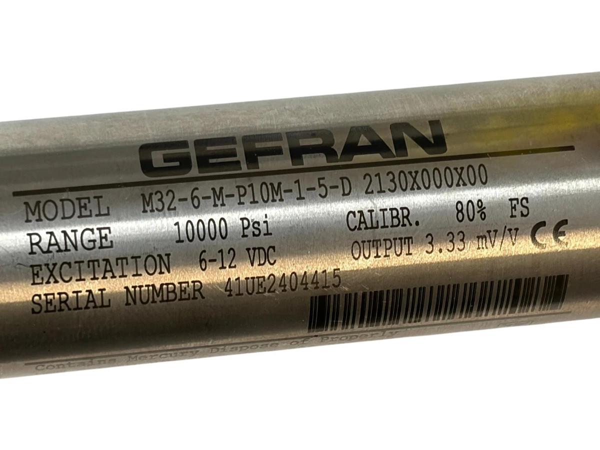 Gefran M32-6-M-P10M-1-5-D 2130X000X00 Melt Pressure Transducer 10000psi F041950