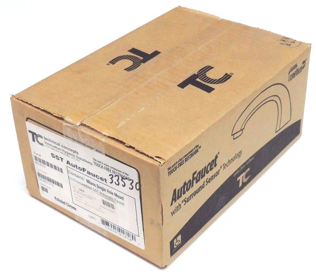 Used NIB TECHNICAL CONCEPTS 401818 POLISHED CHROME SST AUTOFAUCET MILANO SINGLE HOLE