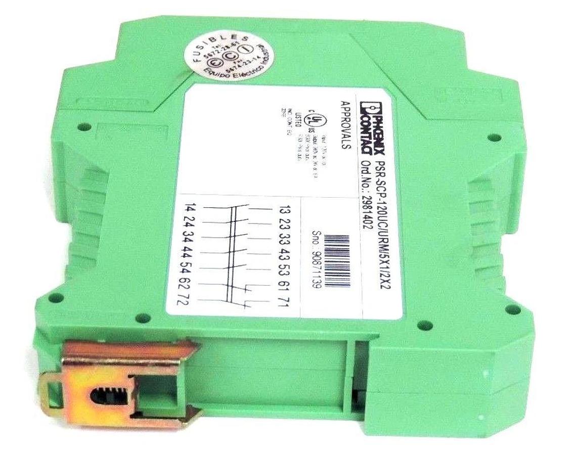 Used PHOENIX CONTACT PSR-SCP-120UC/URM/5X1/2X2 RELAY 120/240VAC, 2981402