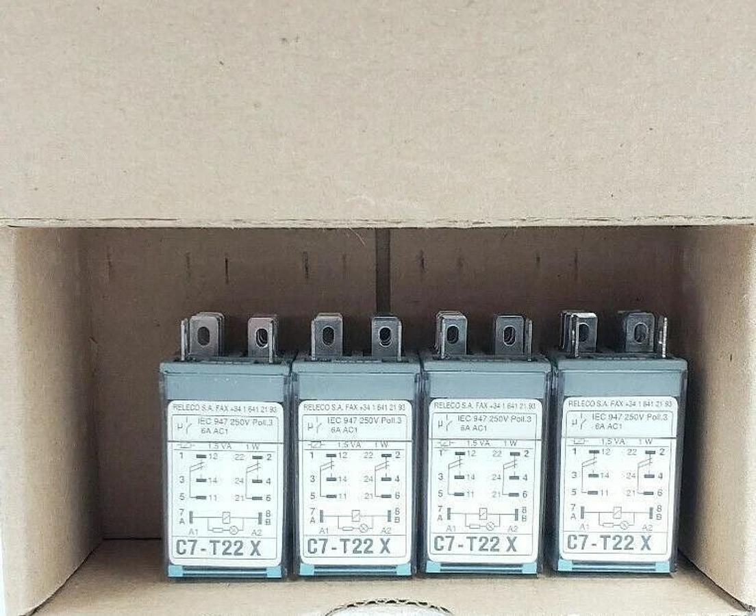 LOT OF 4 NEW RELECO C7-T22X RELAYS C7-T22X/DC 24V, C7T22X