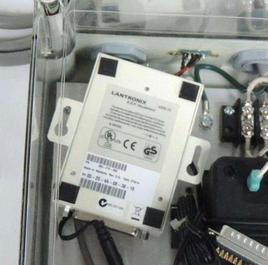 Used VYNCKIER ENCLOSURE W/ LANTRONIX UDS-10 / 080-212-000 DEVICE SERVER, POWER SUPPLY