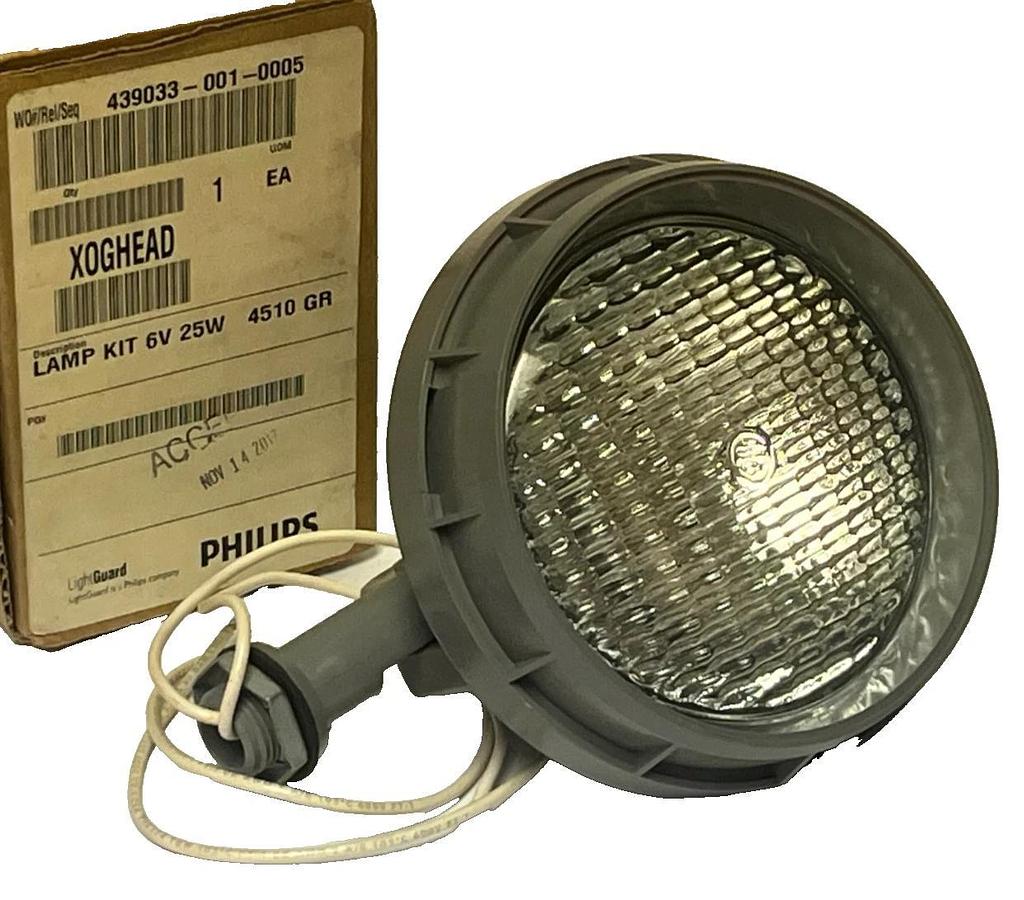 New Lightguard Philips XOG Head Lamp Kit 6V 25W 4510 Sealed Beam Emergency Light