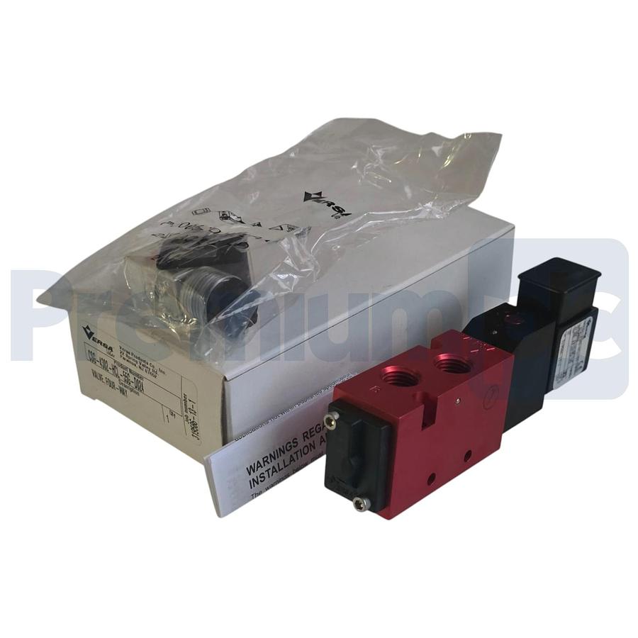 Used Versa Valves CSG-4302-HCL-55G-D024 Pneumatic 4-Way Valve, 24V DC, 1/4" NPT NSMP