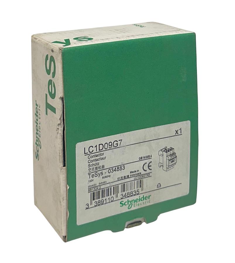 Used SCHNEIDER ELECTRIC LC1D09G7 TeSys CONTACTOR 3PH 3P 120VAC 50/60Hz COIL NSMP