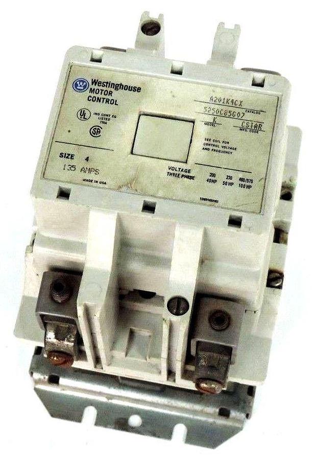 Used WESTINGHOUSE A201K4CX STARTER SIZE 4 MODEL K MFG CODE CSTAR 135AMP
