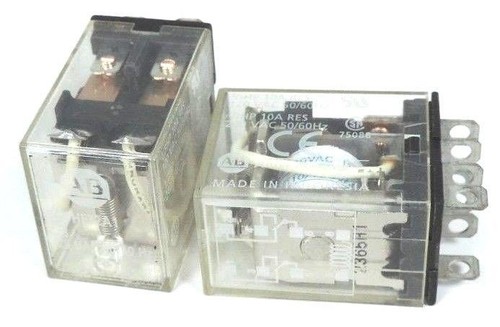 Used LOT OF 2 ALLEN BRADLEY 700-HF32A1 SER. B RELAYS, 700HF32A1, 120 VAC 50/60HZ
