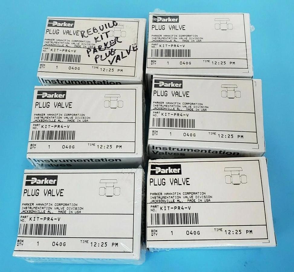 Used LOT OF 6 NIB PARKER KIT-PR4-V KITS KITPR4V