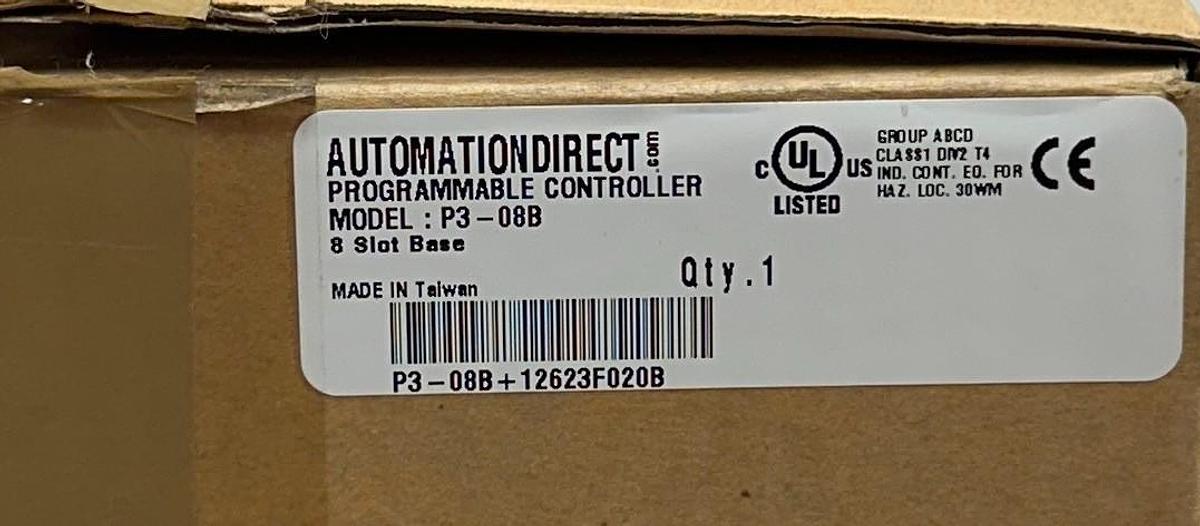 Used AUTOMATION DIRECT FACTS P3-08B / P308B Productivity3000 8-SLOT BASE / RACK NSMP