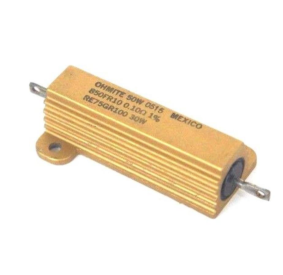 Used LOT OF 5 NEW OHMITE 850FR10 RESISTORS 50W, 0.10 OHMS, RE75GR100