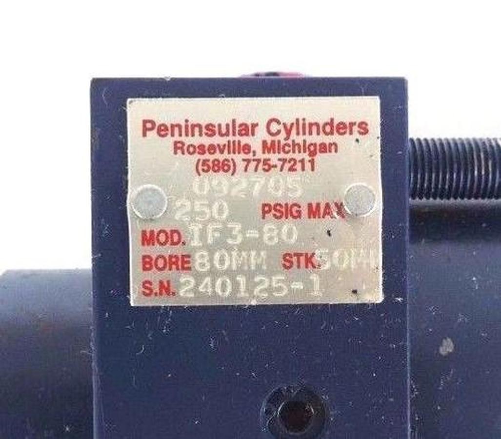Used NEW PENINSULAR IF3-80 HYDRAULIC CYLINDER 250PSI MAX 80MM BORE 50MM STROKE IF380