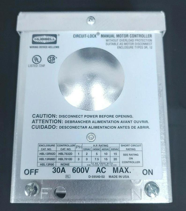 Used NIB HUBBELL HBL13R90 SURFACE MOUNT ENCLOSURE 30A