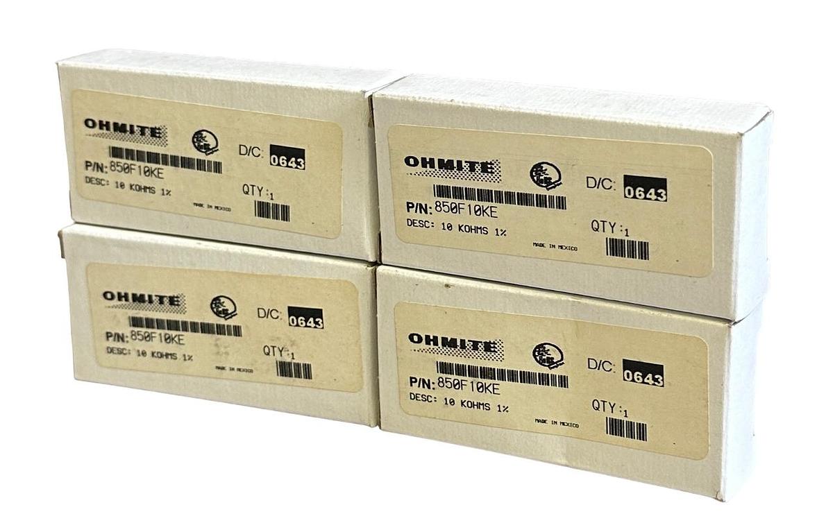 Used 4 NEW OHMITE 850F10KE WIREWOUND RESISTORS 10KOHMS 50W 1.7KV