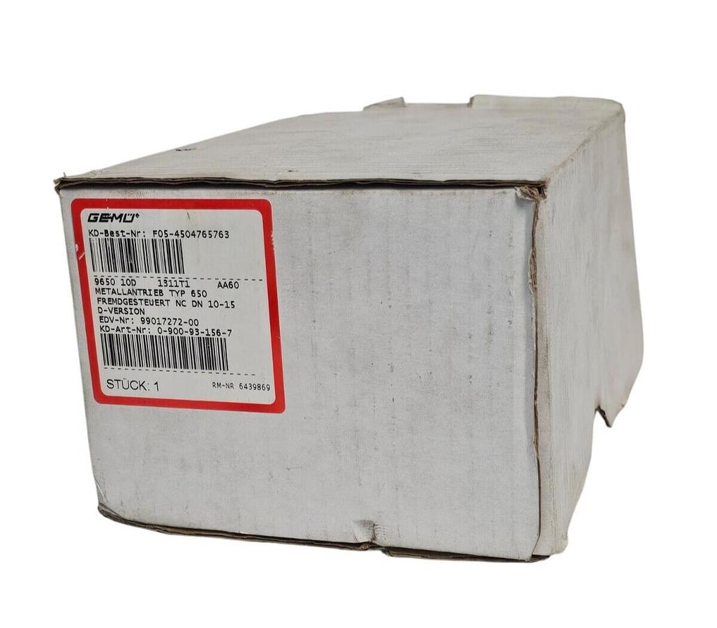 NIB GEMU 9650 10D 1311T1 ACTUATOR DIAPHRAGM VALVE 99017272-6439869 0001
