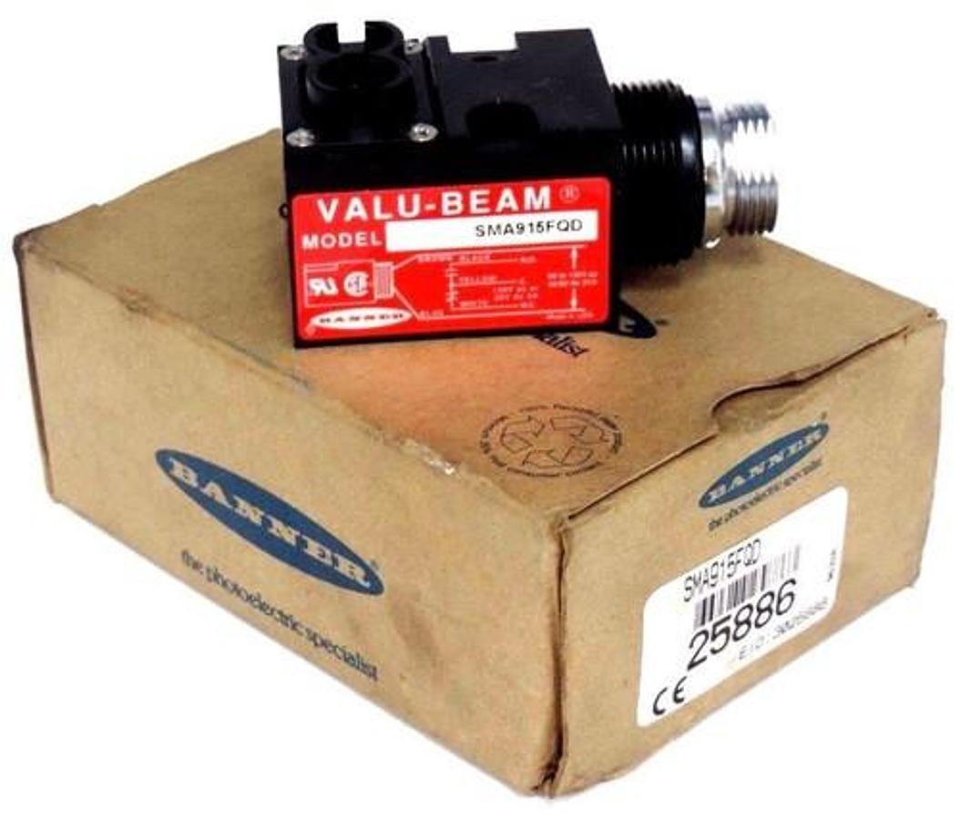 Used NIB BANNER SMA915FQD PHOTOELECTRIC GLASS FIBEROPTIC SENSOR