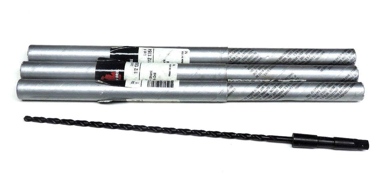 Used LOT OF 3 NEW MICHIGAN DRILL #1MT TAPER SHANK EXTRA LENGTH DRILL 112 13/64"