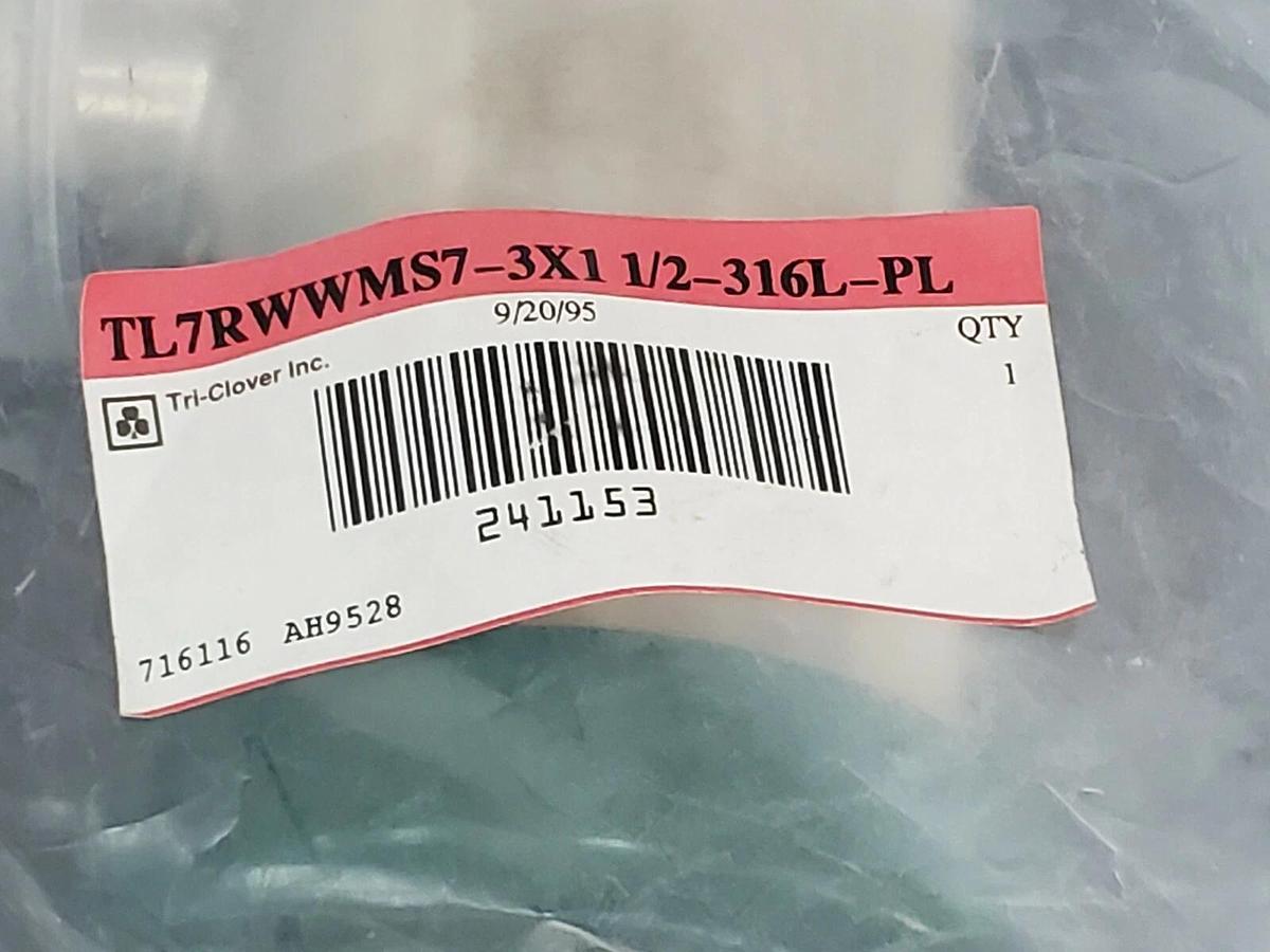 Used NEW TRI-CLOVER TL7RWWMS7-3X1 1/2-316L-PL PIPE TEE 241153