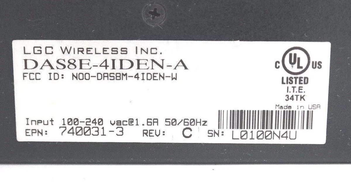 Used NEXTELL LGCELL EXPANSION HUB DAS8E-4IDEN-A LGC WIRELESS EPN: 740031-3