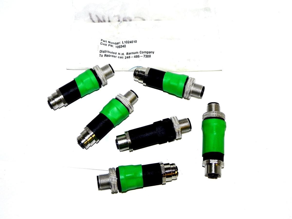 Used LOT OF 6 NEW BLACK L1024010 CONNECTORS 4 PIN 4 MALE AND FEMALE ENDS