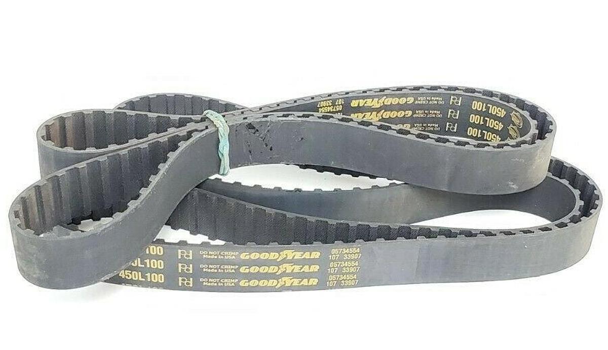 Used LOT OF 2 NEW GOODYEAR 450L100 TIMING BELTS 120TEETH 45INCH