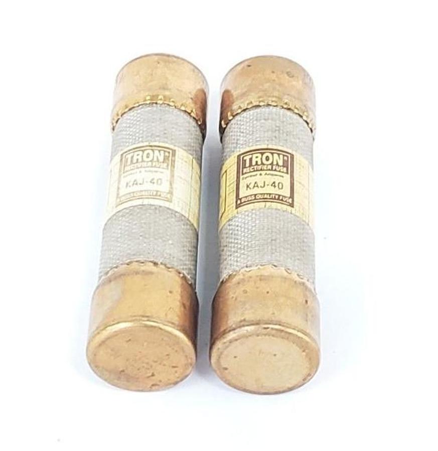 Used LOT OF 2 COOPER BUSSMANN KAJ-40 RECTIFIER FUSES KAJ40, 40A