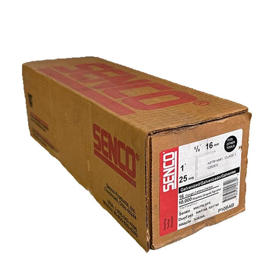 Used NEW SENCO P10BAB GALVANIZED STAPLES 5/8'' 16 GAUGE BOX OF 10,000