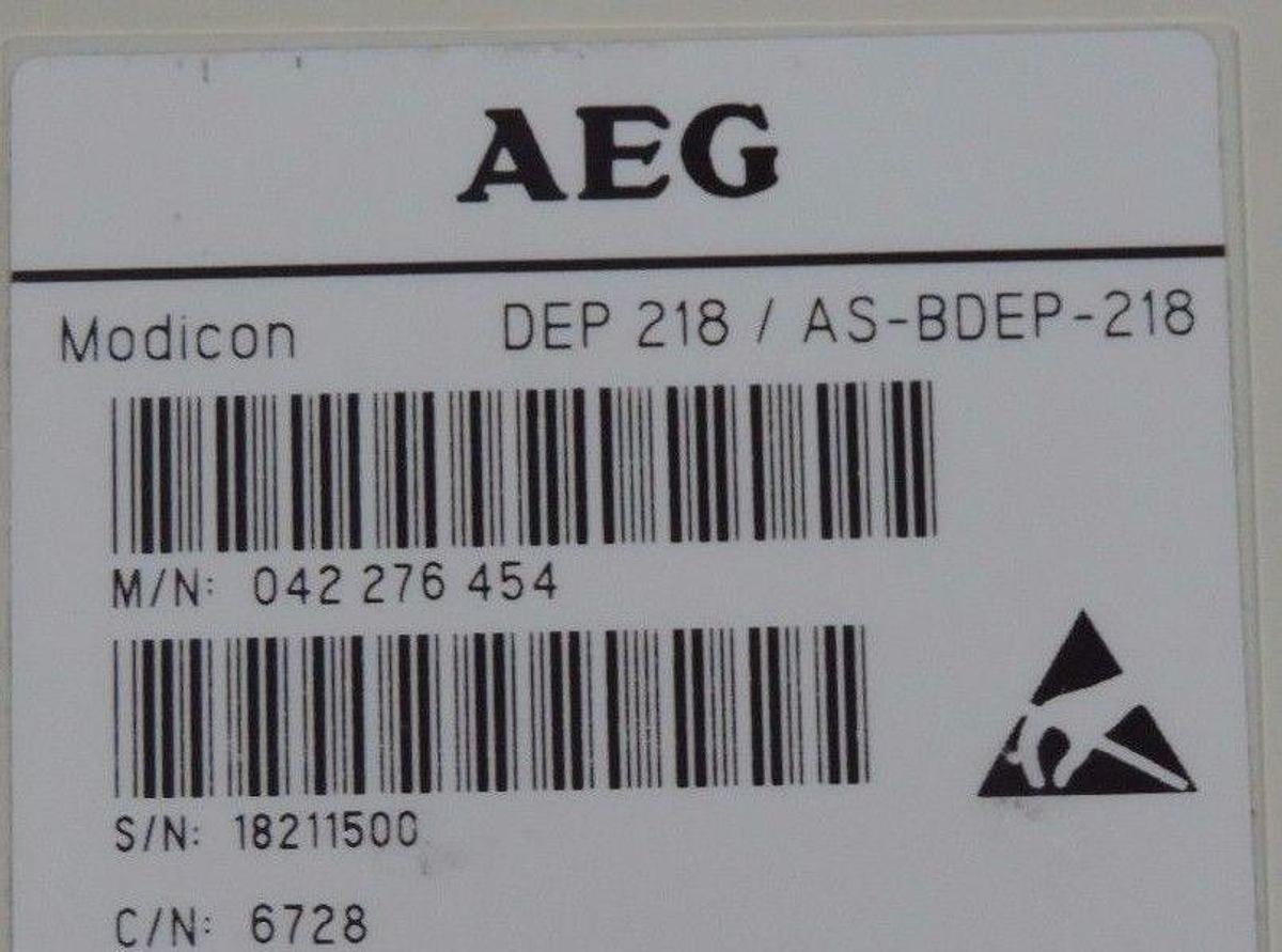 Used AEG MODICON DEP218 AS-BDEP-218 INPUT MODULE W/O WIRING HARNESS