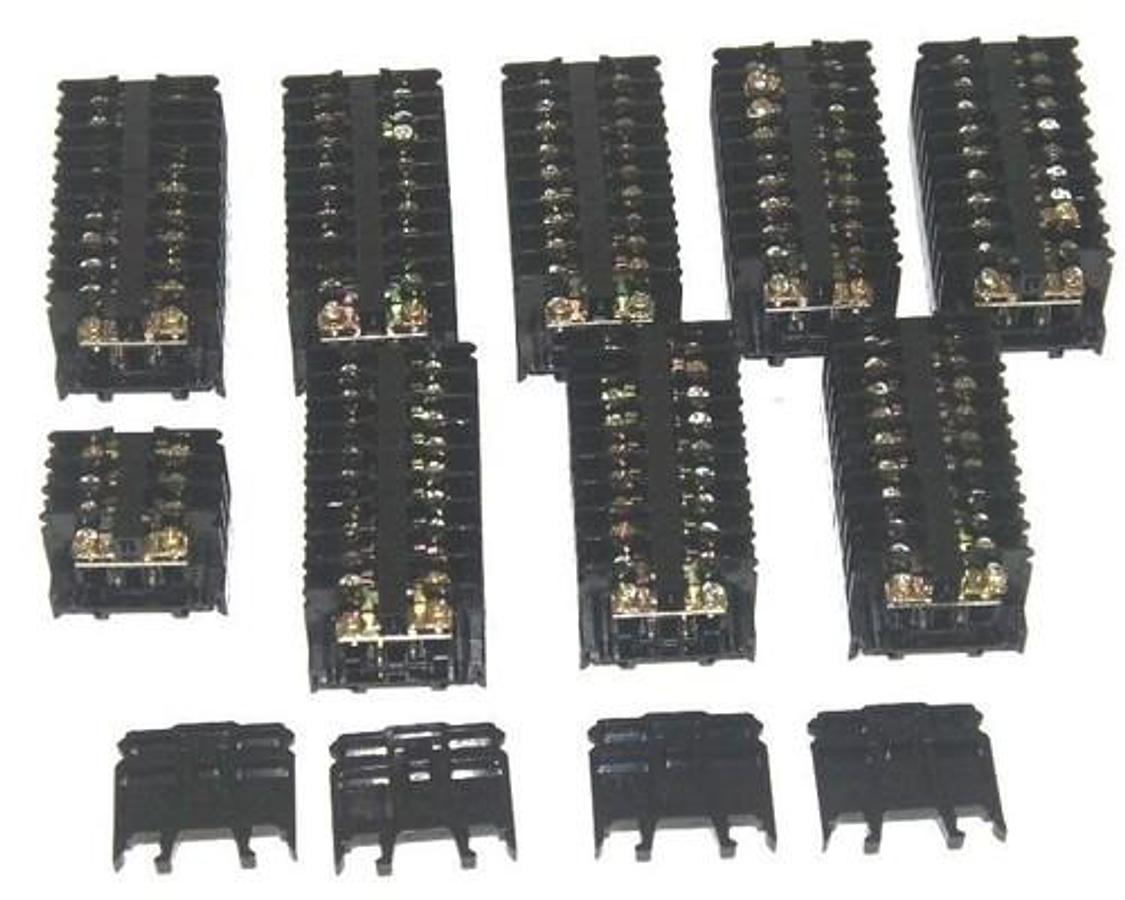 Used LOT OF 84 IDEC BNH10W TERMINAL BLOCKS, 10A, 600V, W/ LOT OF 4 BNE15W END PLATES