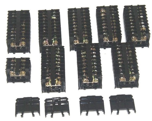 Used LOT OF 84 IDEC BNH10W TERMINAL BLOCKS, 10A, 600V, W/ LOT OF 4 BNE15W END PLATES