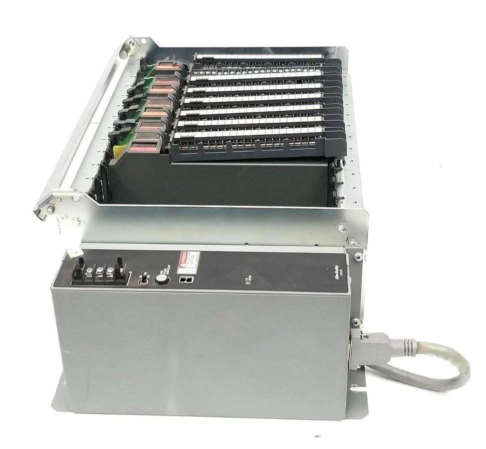 Used ALLEN-BRADLEY 1771-A3B1/B 12 SLOT I/O CHASSIS 1771A3B1 W/ 1771-P7 POWER SUPPLY