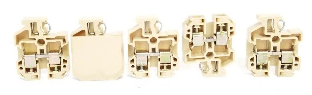 Used LOT OF 5 WEIDMULLER SAK-10, 800V TERMINAL BLOCKS SAK10