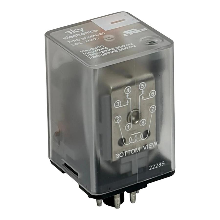 Sky Electronics SKKPAL-2C 24VDC Miniature Octal Power Relay 8-Pin 10A DPDT New