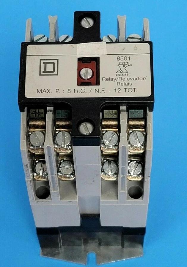 NEW SQUARE D 8501-X080 CONTROL RELAY TYPE X, SER A, 8501XO80, 9998-X53 COIL