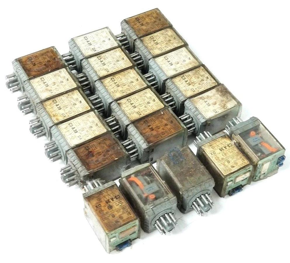 Used LOT OF 20 RELCO C3-A39-DX RELAYS 24V, C3-A39 DX
