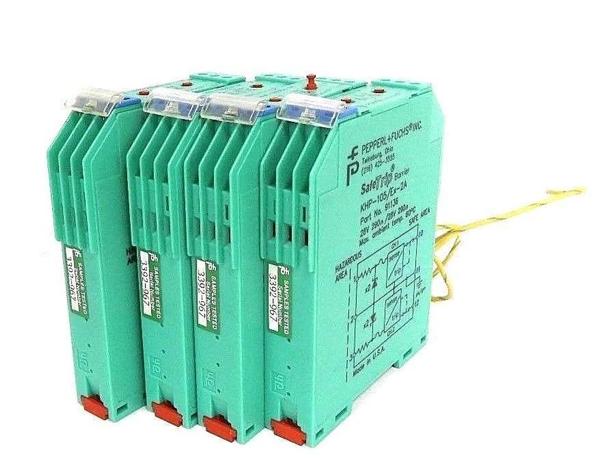 Used LOT OF 4 PEPPERL + FUCHS KHP-105/EX-2A SAFE TRIP BARRIER P/N: 91136