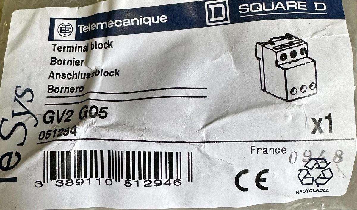 NEW SEALED TELEMECANIQUE SQUARE-D GV2 G05 / GV2G05 TERMINAL BLOCK 3-POLE 63A