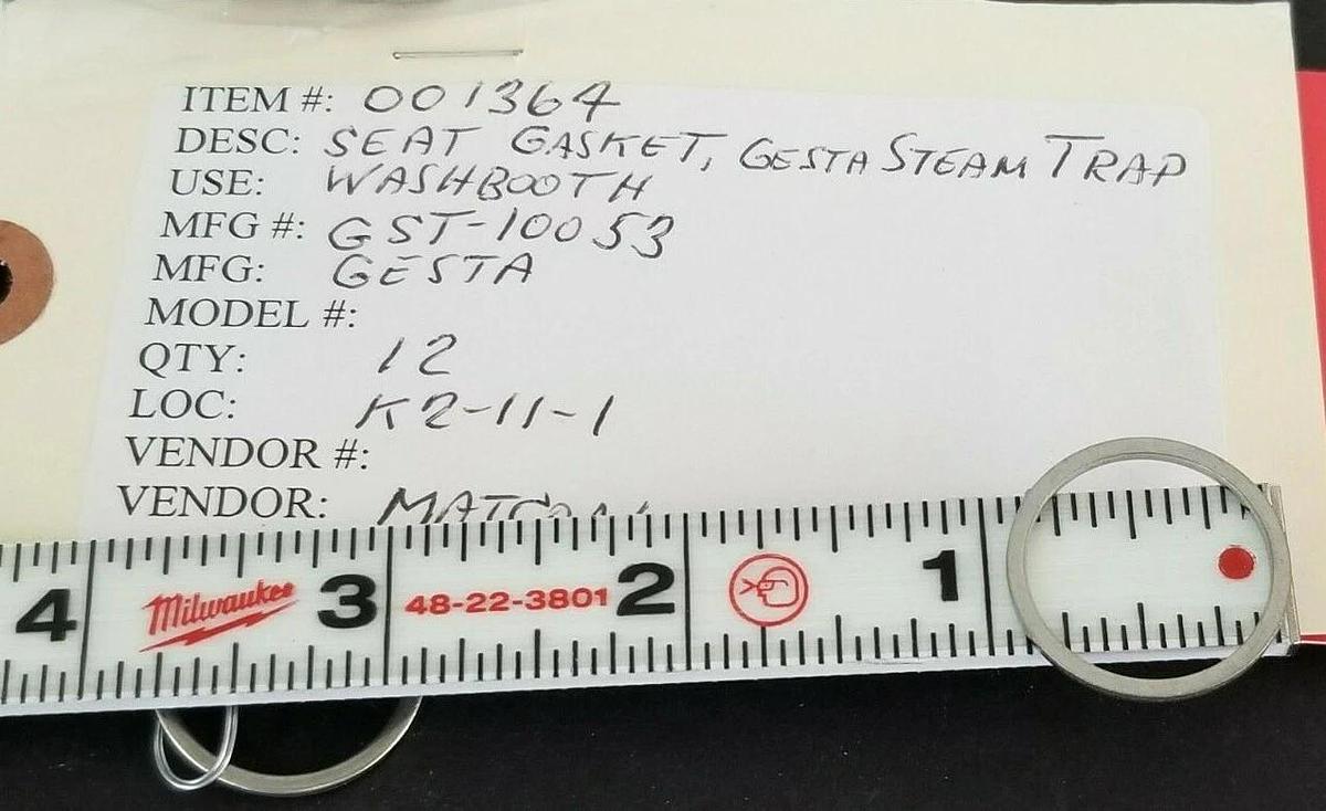 LOT OF 12 NEW GESTA GST-10053 SEAT GASKETS