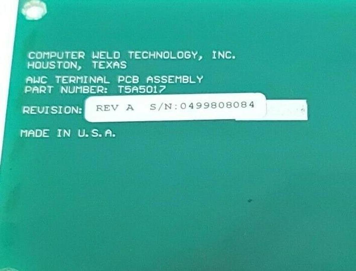Used AWC T5A5017 TERMINAL PCB ASSEMBLY BOARD REV. A
