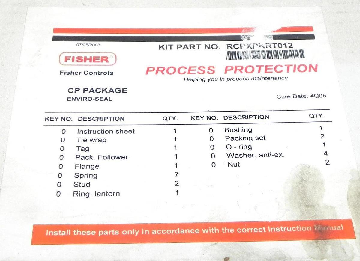 Used NEW FISHER RCPXPKRT012 KIT