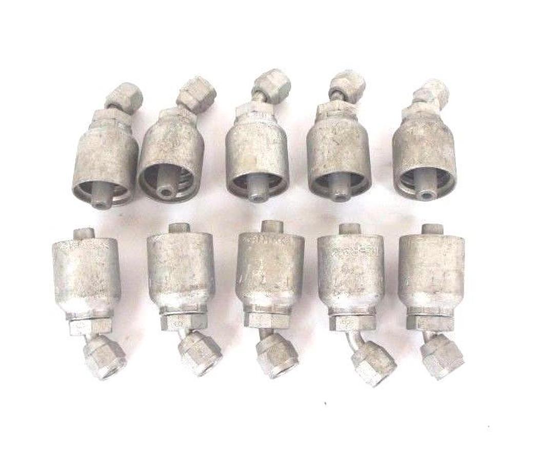 Used LOT OF 7 NEW PARKER 17743-4-6 SWIVEL ADAPTERS 45 DEG 1/4" X 1" I.D. 1774346