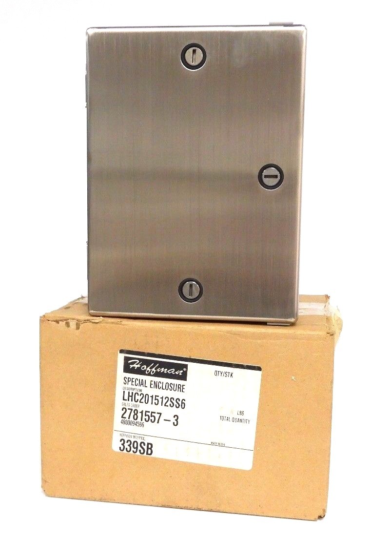 NIB HOFFMAN LHC201512SS ENCLOSURE STAINLESS STEEL 4X HINGED COVER LHC201512SS6