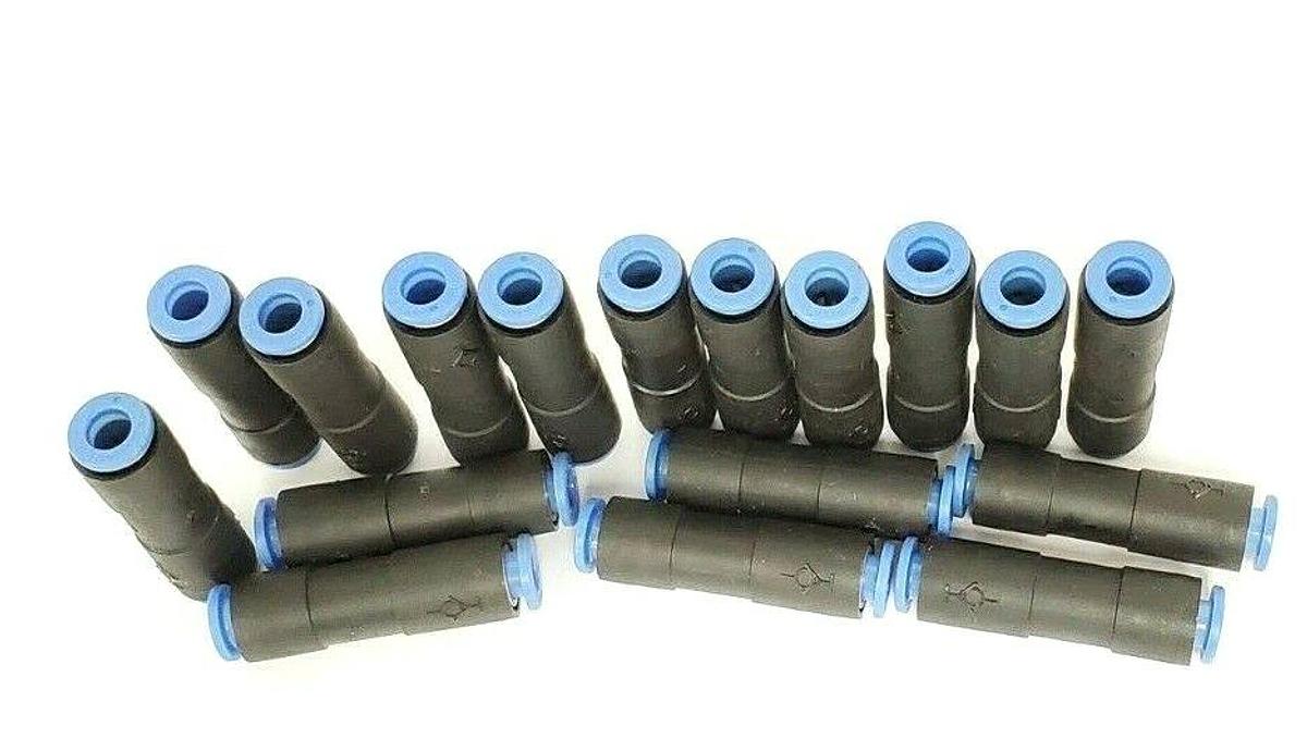 Used LOT OF 17 NEW SMC SPORE 6 STRAIGHT UNION FITTINGS, 6MM-6MM