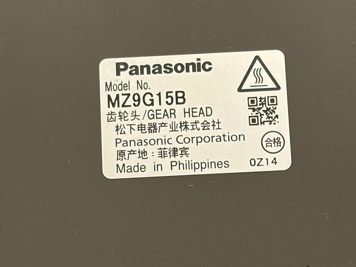 Used Panasonic M9MZ90GK4YGA Induction Motor with MZ9G15B Gear Head 90W 3 Phase