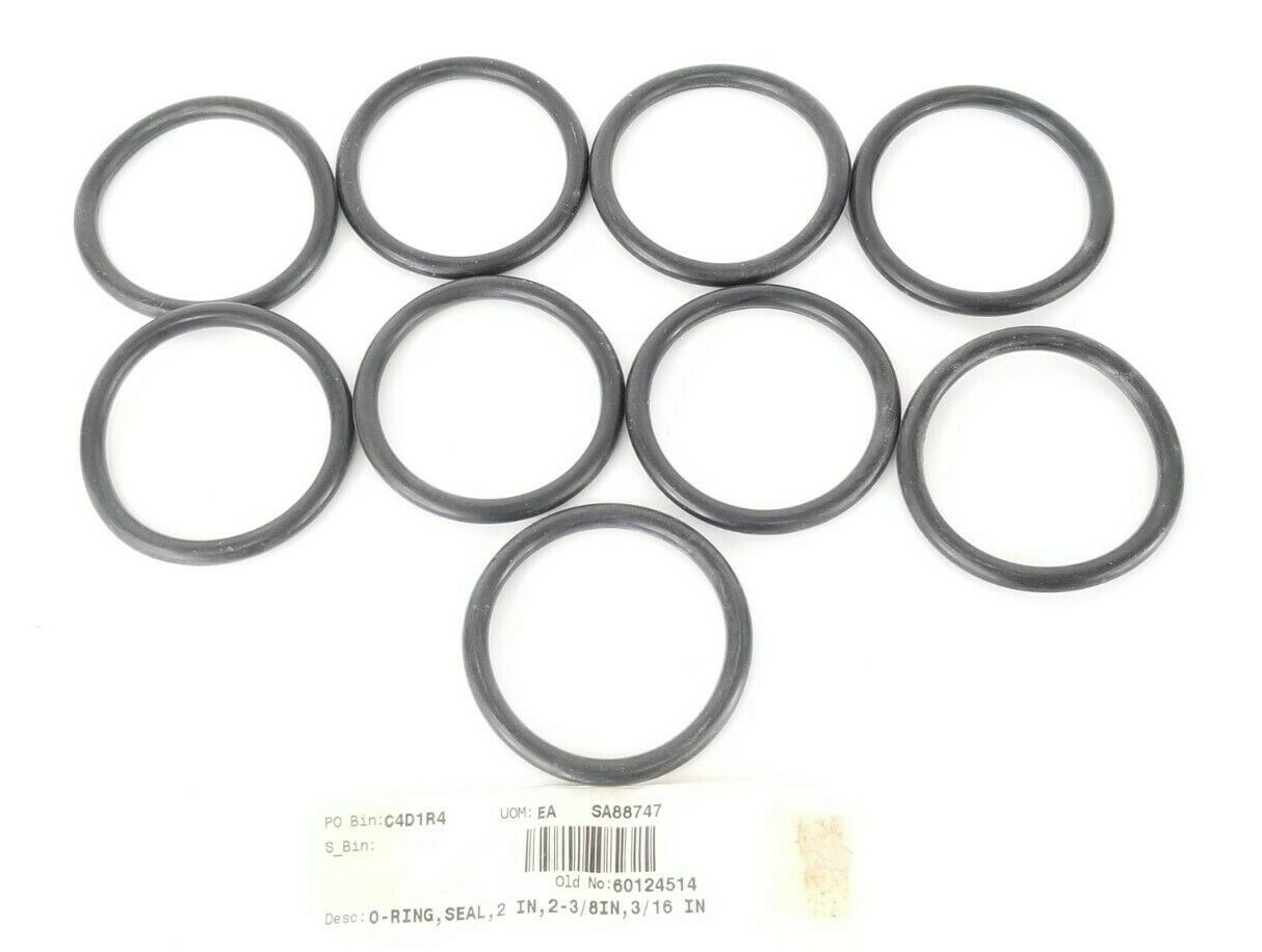 Used LOT OF 9 NEW GENERIC O-RINGS, SEALS, 2'' 2-3/8'', 3/16''