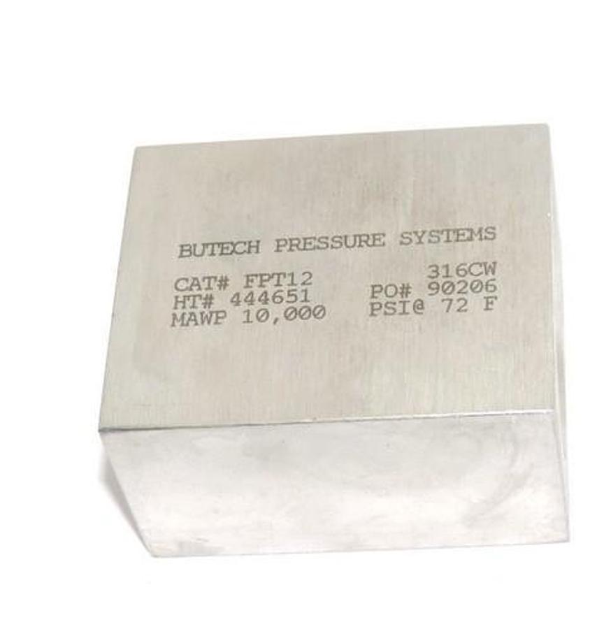 Used NEW BUTECH PRESSURE SYSTEMS FPT12 FEMALE TEE, HT# 444651, MAWP 10,000