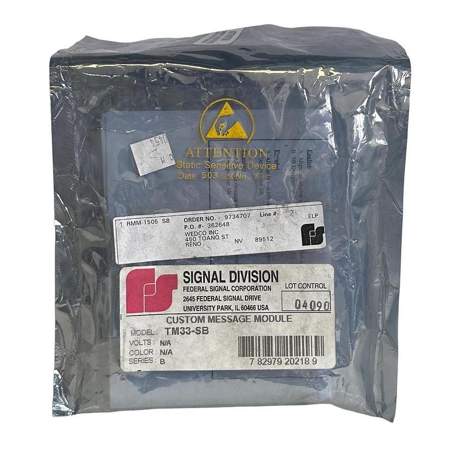 NEW FEDERAL SIGNAL TM33-SB / TM33SB CUSTOM MESSAGE MODULE SERIES B TM33 RMT-4029